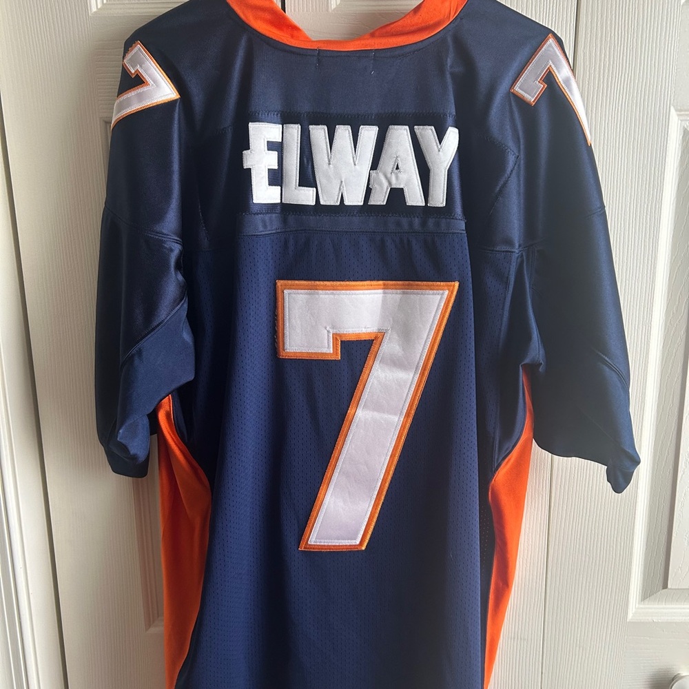 Elway Navy and Orange Men's Jersey
